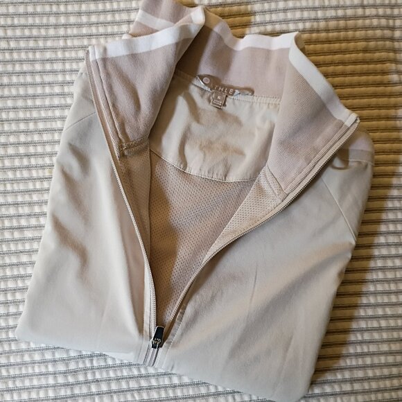 ATHLETA Sprint Track Jacket Size Small Cream and white - Picture 6 of 10